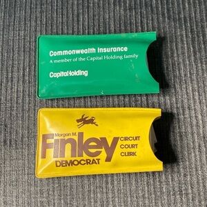 Vintage Advertisement Plastic Ladies Rain Bonnet Lot Of 2